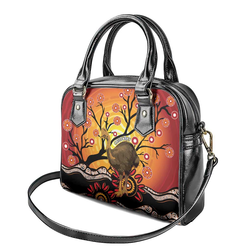 Keeper Of The Rainforest Cassowary Shoulder Handbag Aboriginal Art