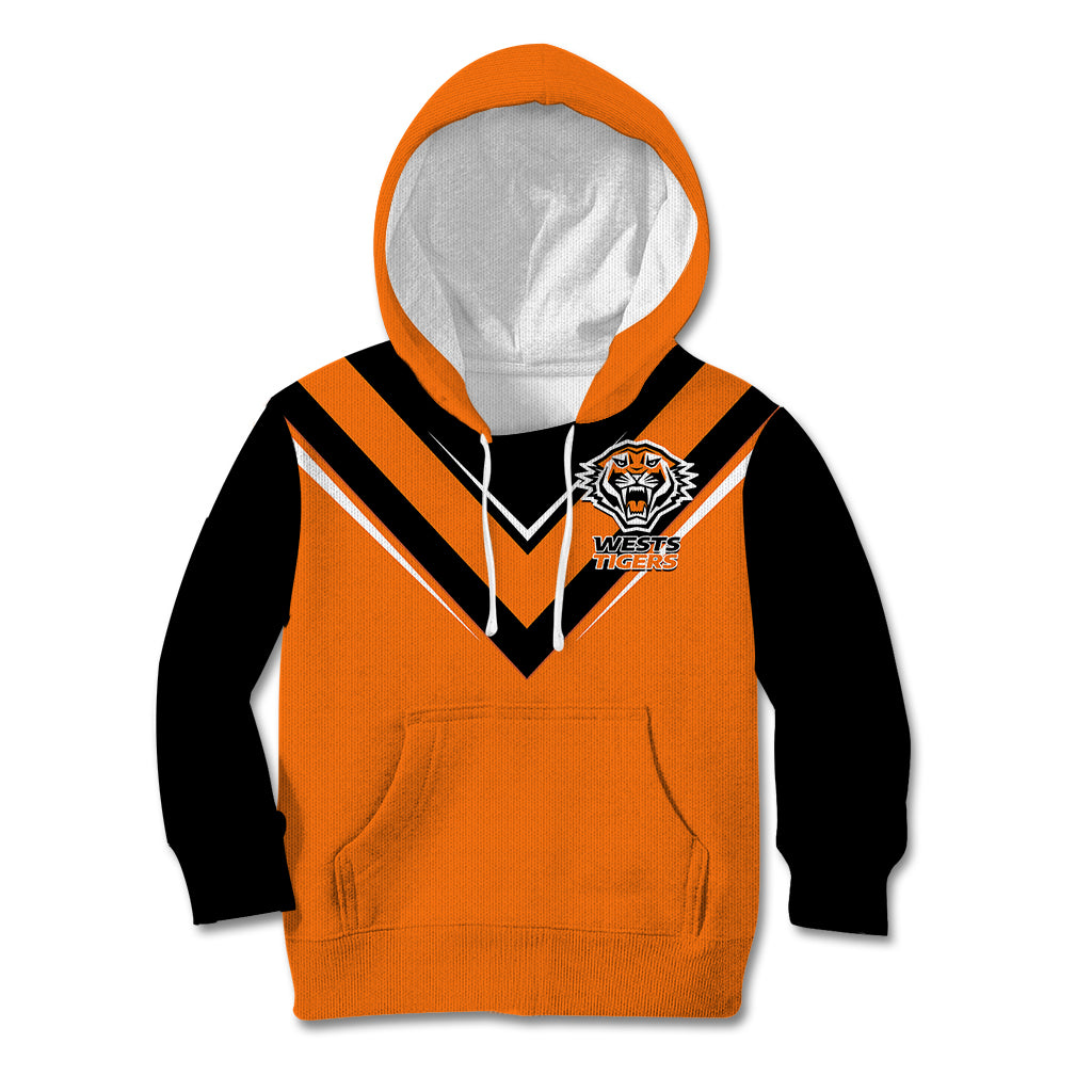 wests-tigers-rugby-kid-hoodie-orange-simple-style