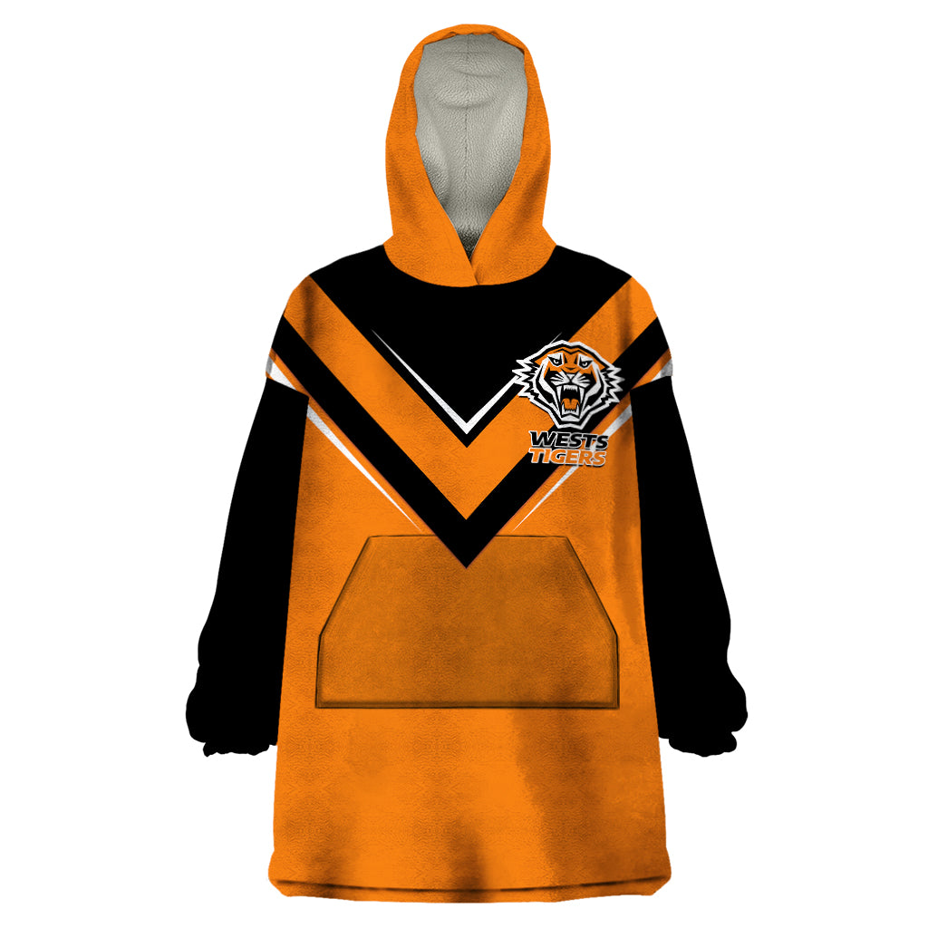 wests-tigers-rugby-wearable-blanket-hoodie-orange-simple-style