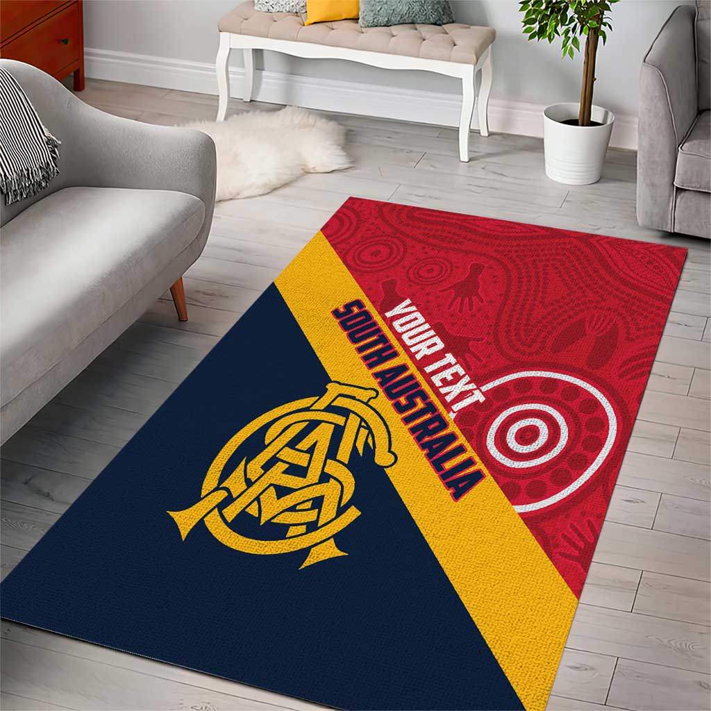 Custom South Australia Cricket Area Rug Go Champions - Aboriginal Art