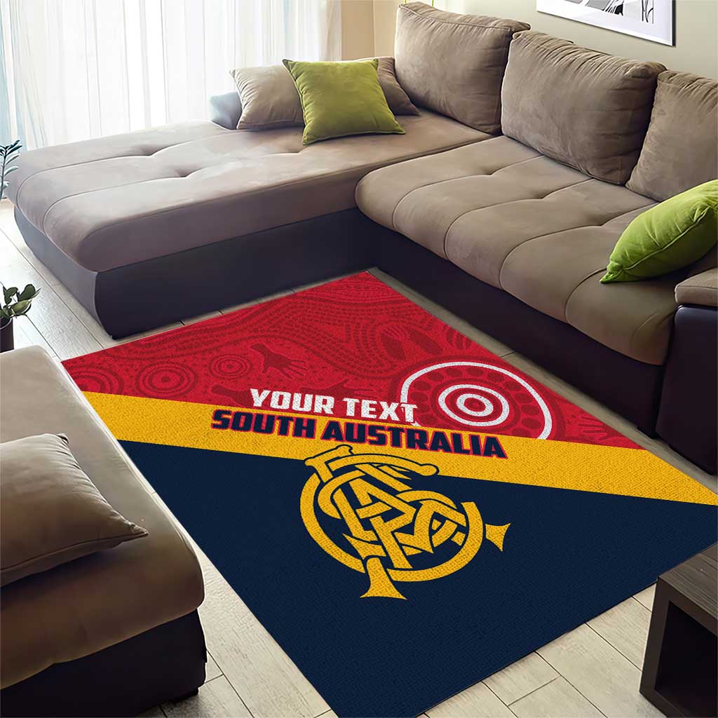 Custom South Australia Cricket Area Rug Go Champions - Aboriginal Art