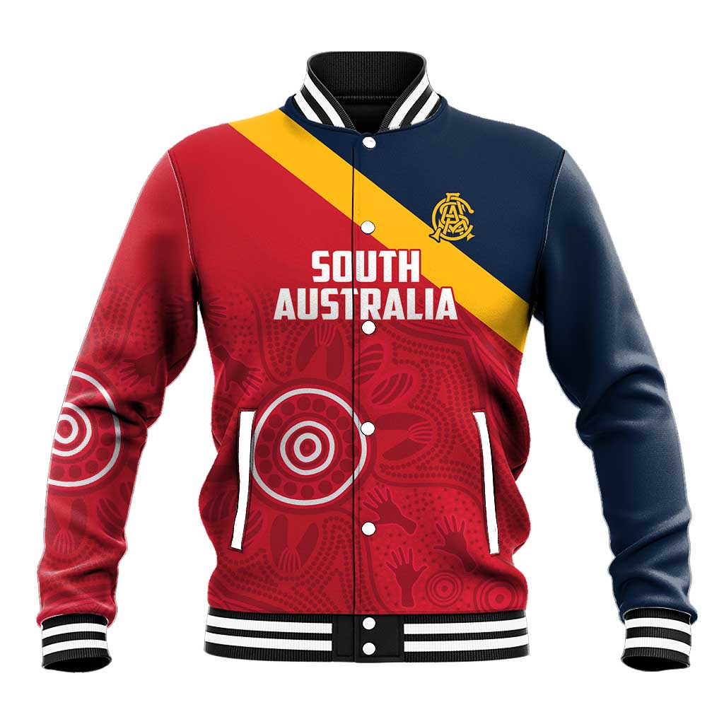 Custom South Australia Cricket Baseball Jacket Go Champions - Aboriginal Art