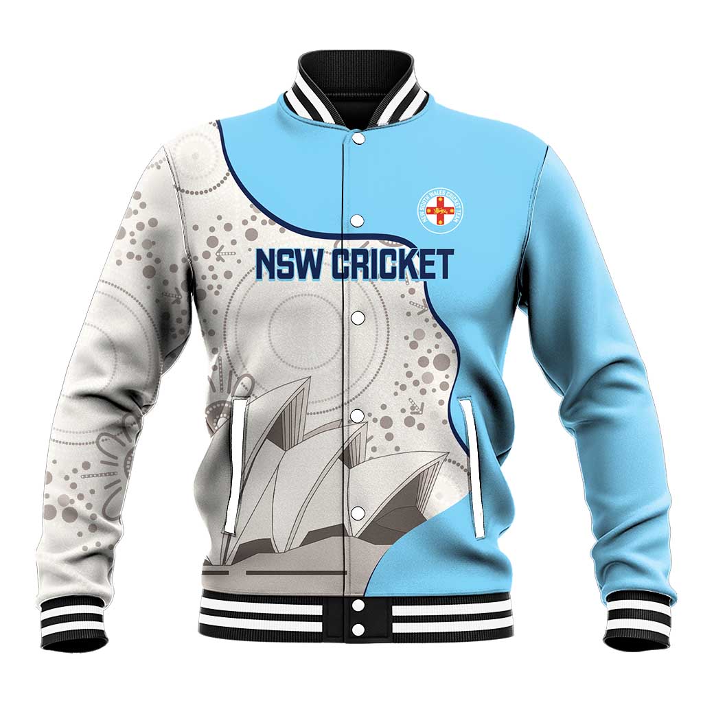 Custom New South Wales Cricket Baseball Jacket Go NSW - Aboriginal Art