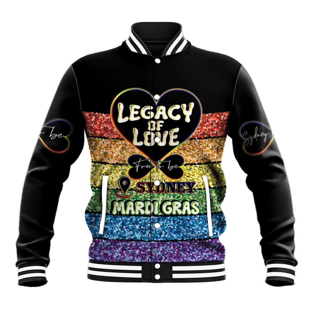 Free To Be Sydney Mardi Gras Baseball Jacket Legacy Of Love