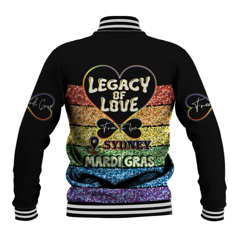 Free To Be Sydney Mardi Gras Baseball Jacket Legacy Of Love