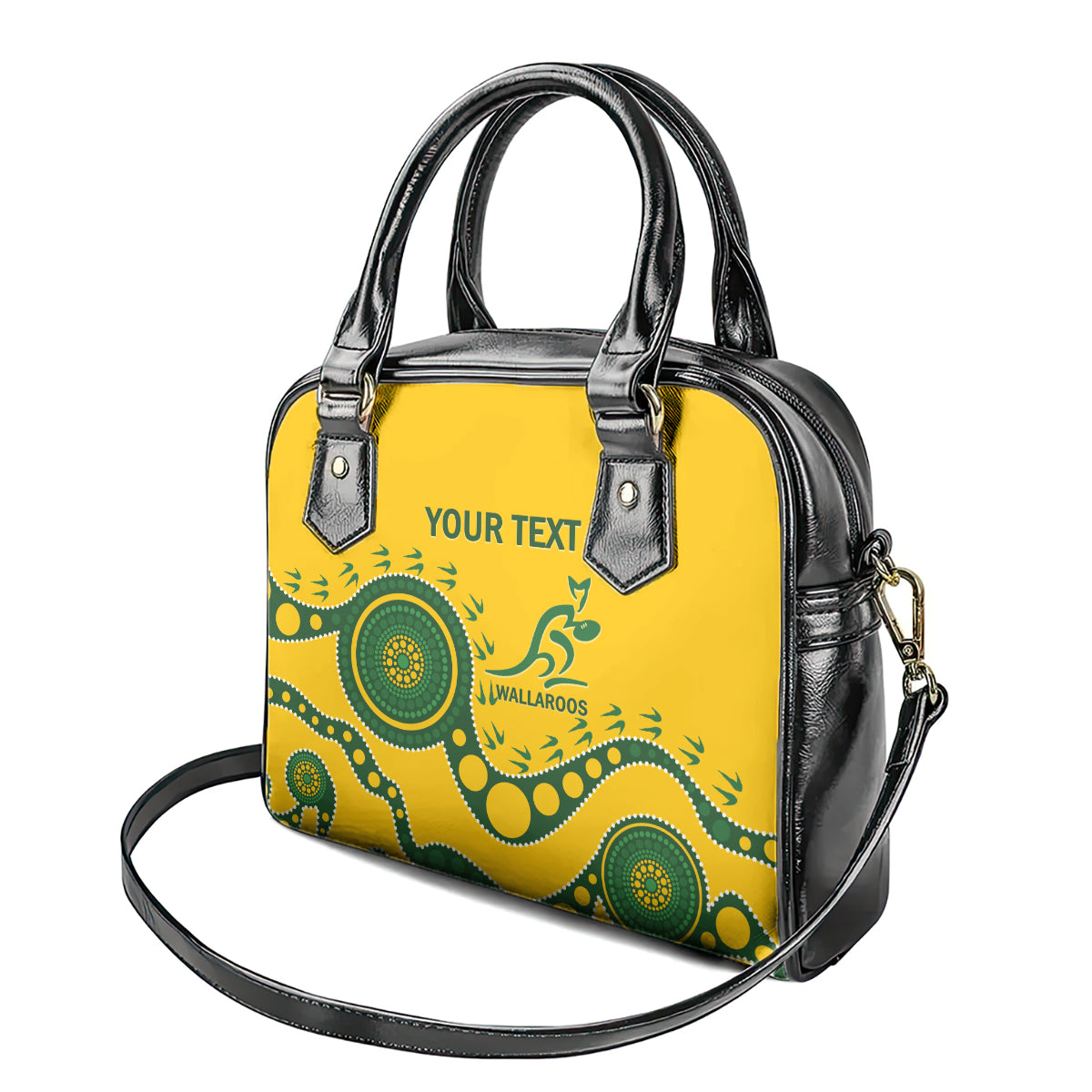 Custom Australia Rugby Shoulder Handbag Go Wallaroos 2024 Pacific Aboriginal Art