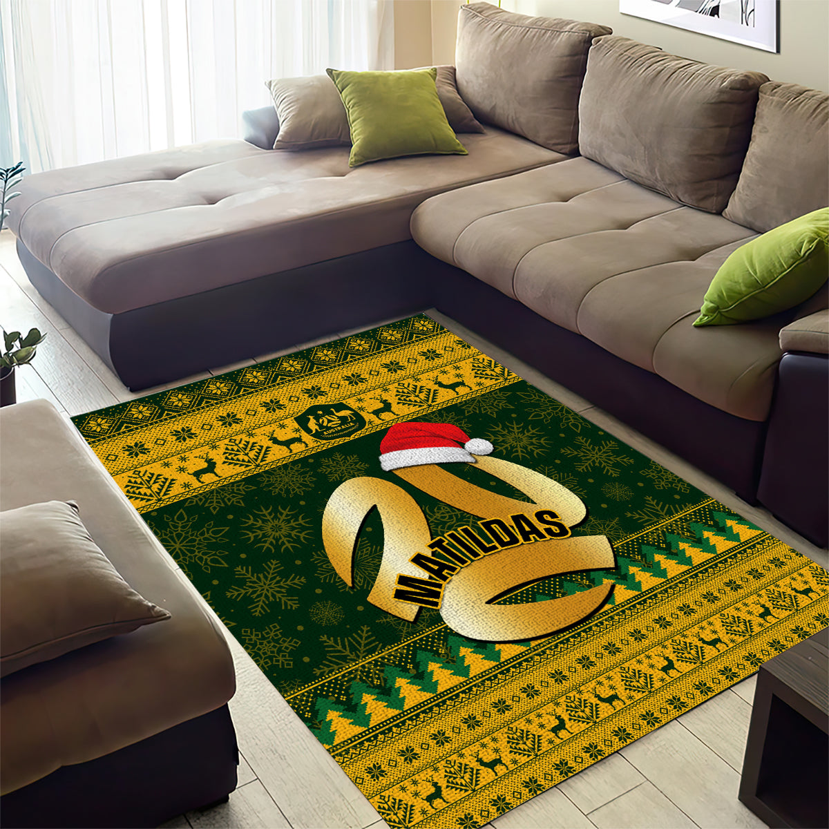 personalised-australia-matildas-christmas-area-rug-merry-xmas-2023-national-color