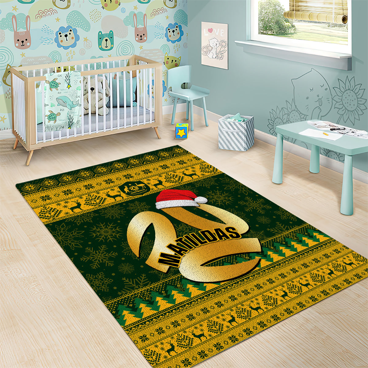 personalised-australia-matildas-christmas-area-rug-merry-xmas-2023-national-color