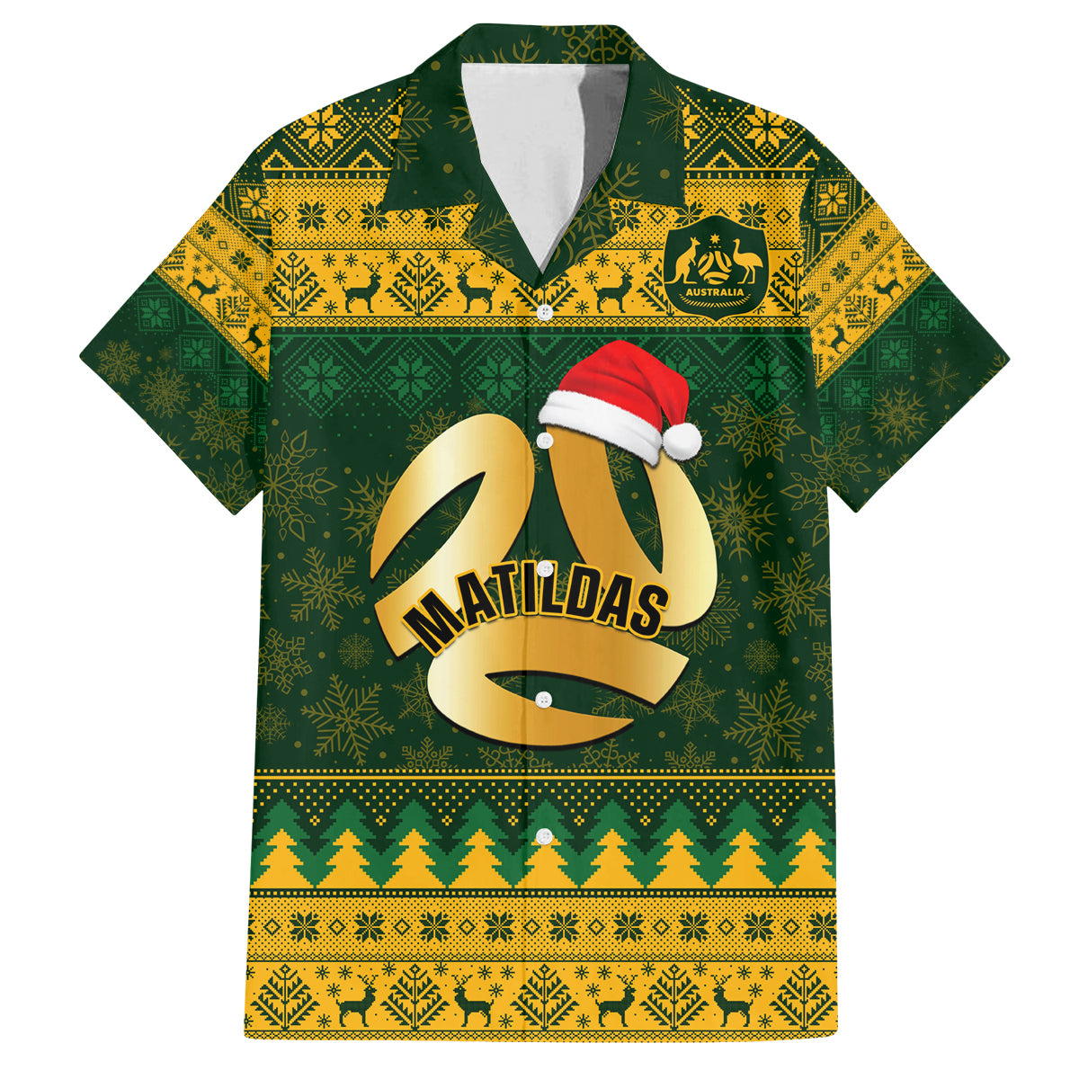 personalised-australia-matildas-christmas-family-matching-long-sleeve-bodycon-dress-and-hawaiian-shirt-merry-xmas-2023-national-color