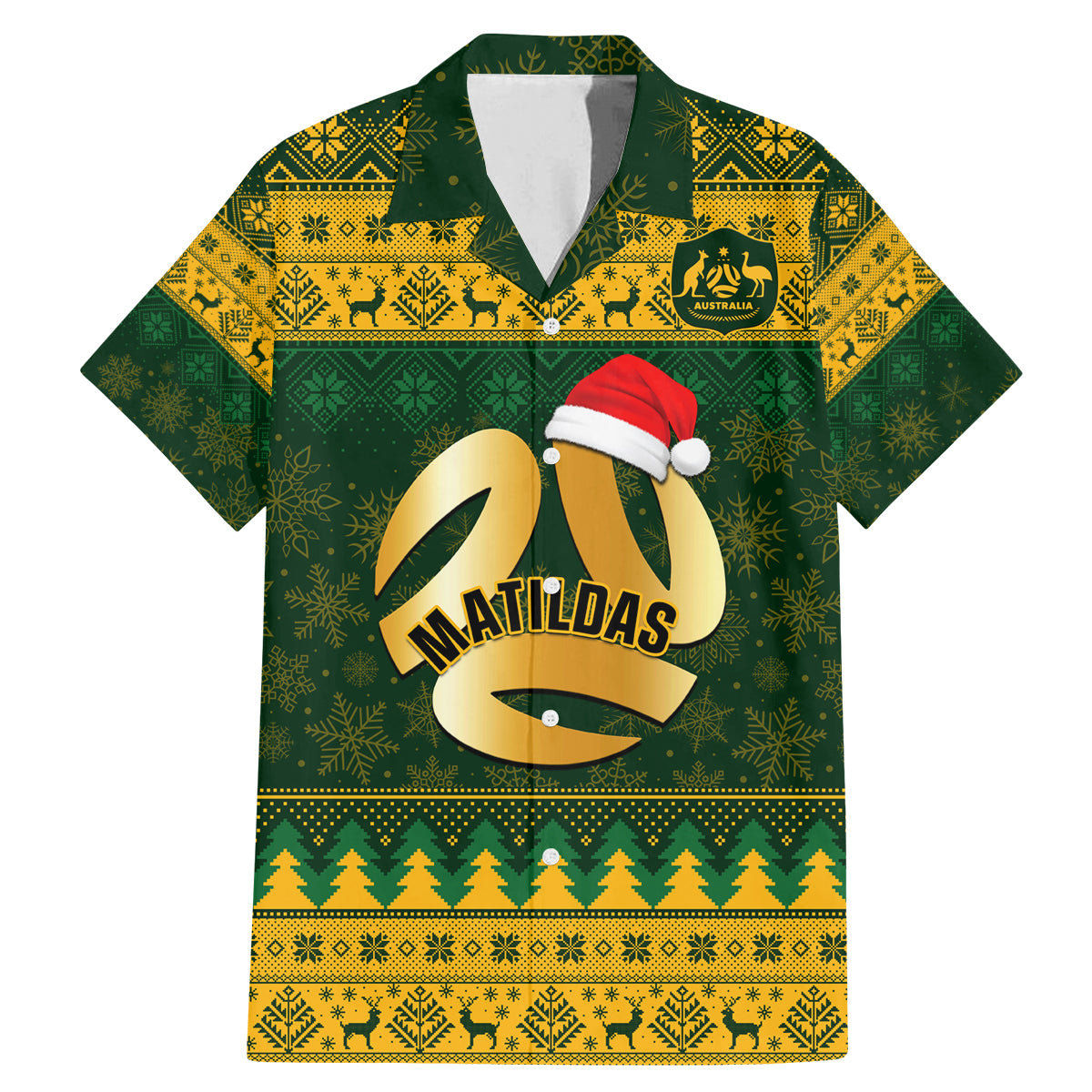 personalised-australia-matildas-christmas-family-matching-mermaid-dress-and-hawaiian-shirt-merry-xmas-2023-national-color