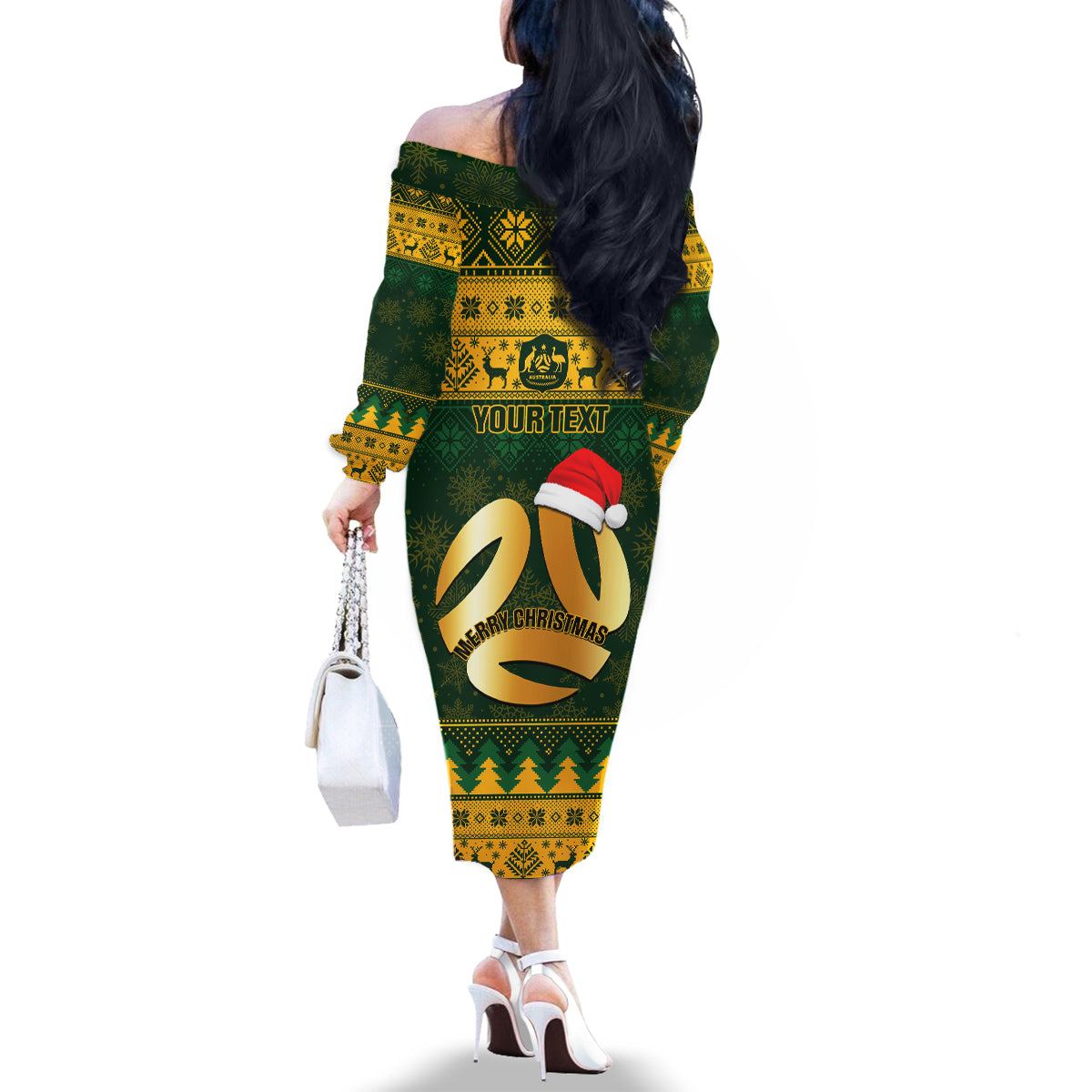 personalised-australia-matildas-christmas-family-matching-off-shoulder-long-sleeve-dress-and-hawaiian-shirt-merry-xmas-2023-national-color