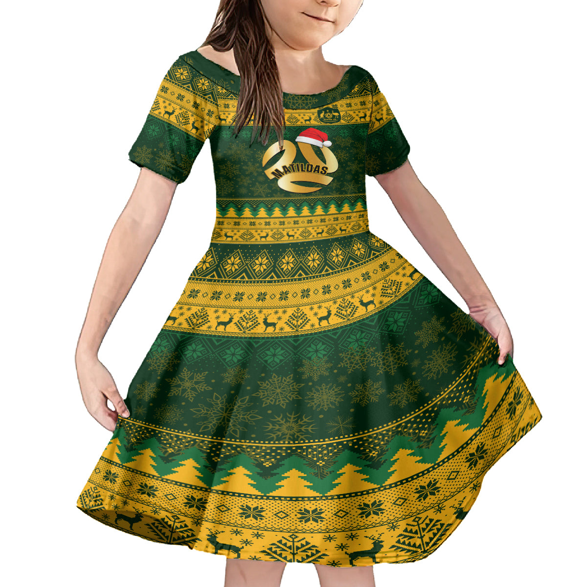 personalised-australia-matildas-christmas-family-matching-puletasi-dress-and-hawaiian-shirt-merry-xmas-2023-national-color