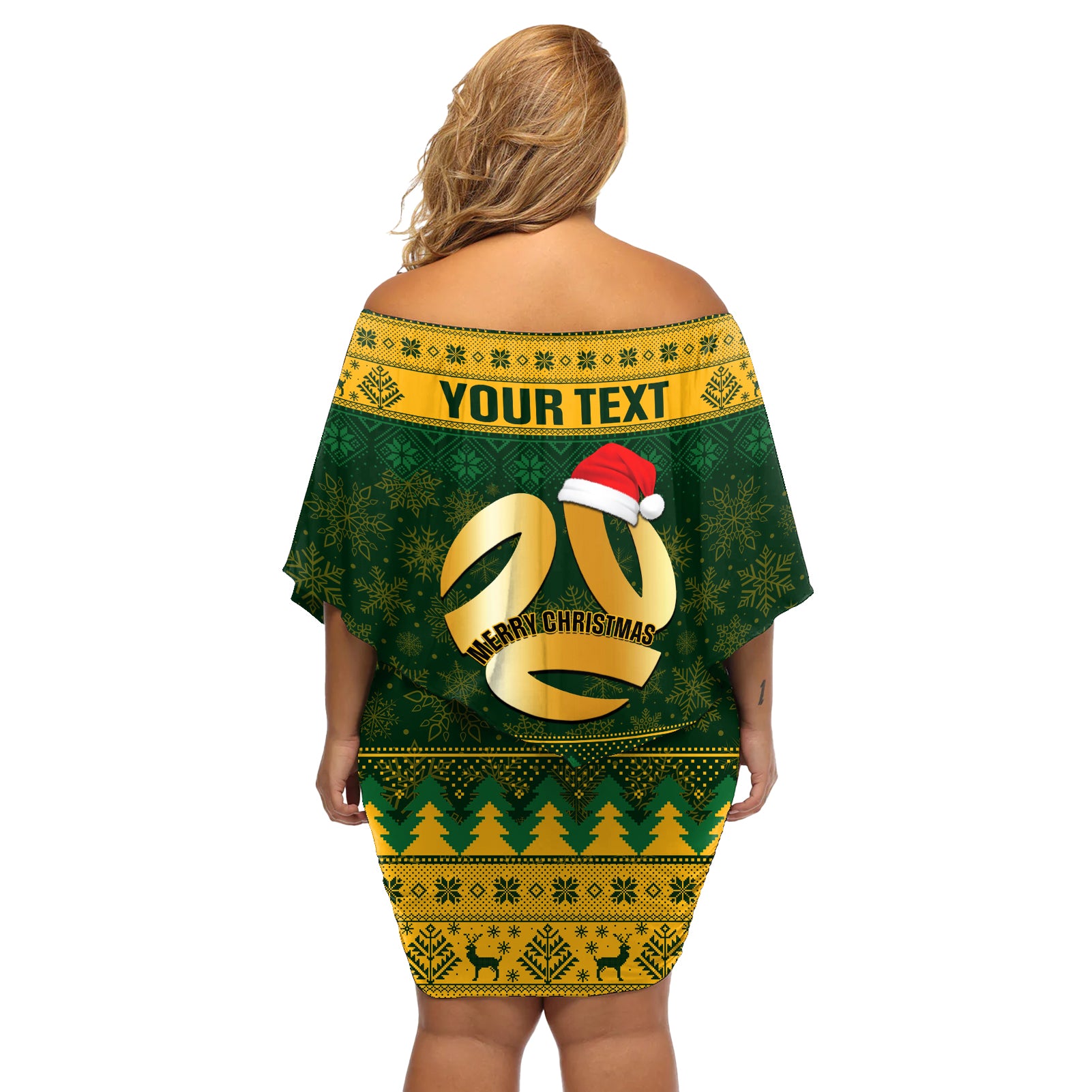 personalised-australia-matildas-christmas-off-shoulder-short-dress-merry-xmas-2023-national-color