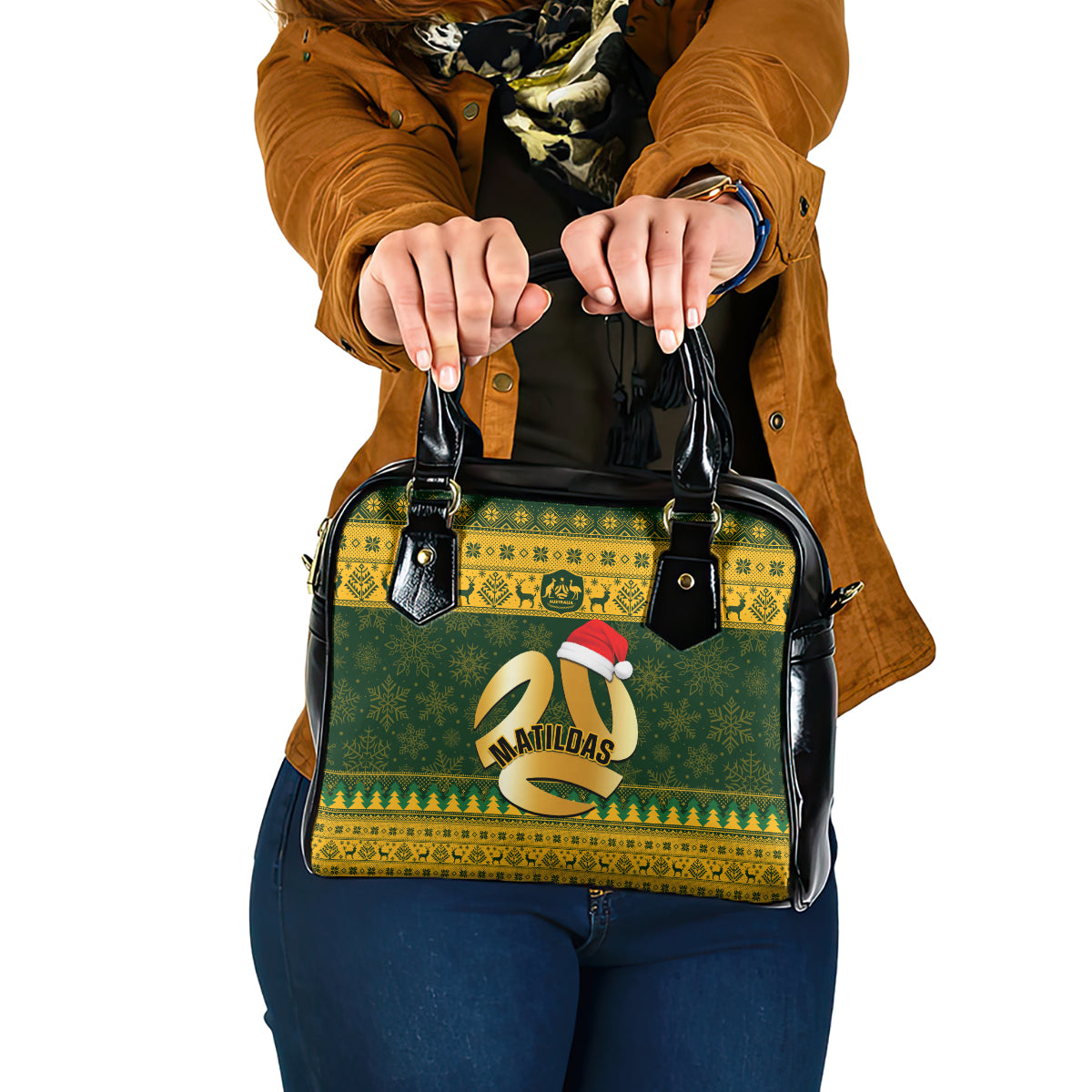 personalised-australia-matildas-christmas-shoulder-handbag-merry-xmas-2023-national-color