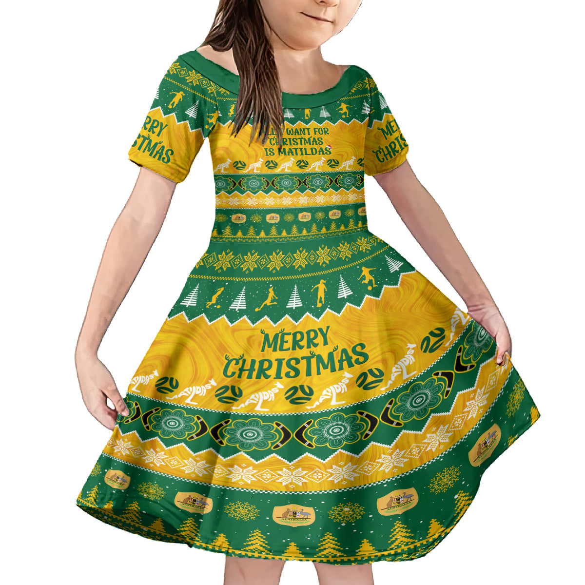 personalised-australia-soccer-christmas-family-matching-long-sleeve-bodycon-dress-and-hawaiian-shirt-all-i-want-for-xmas-is-matildas