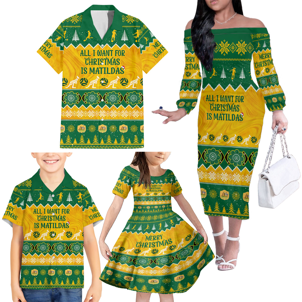 personalised-australia-soccer-christmas-family-matching-off-shoulder-long-sleeve-dress-and-hawaiian-shirt-all-i-want-for-xmas-is-matildas