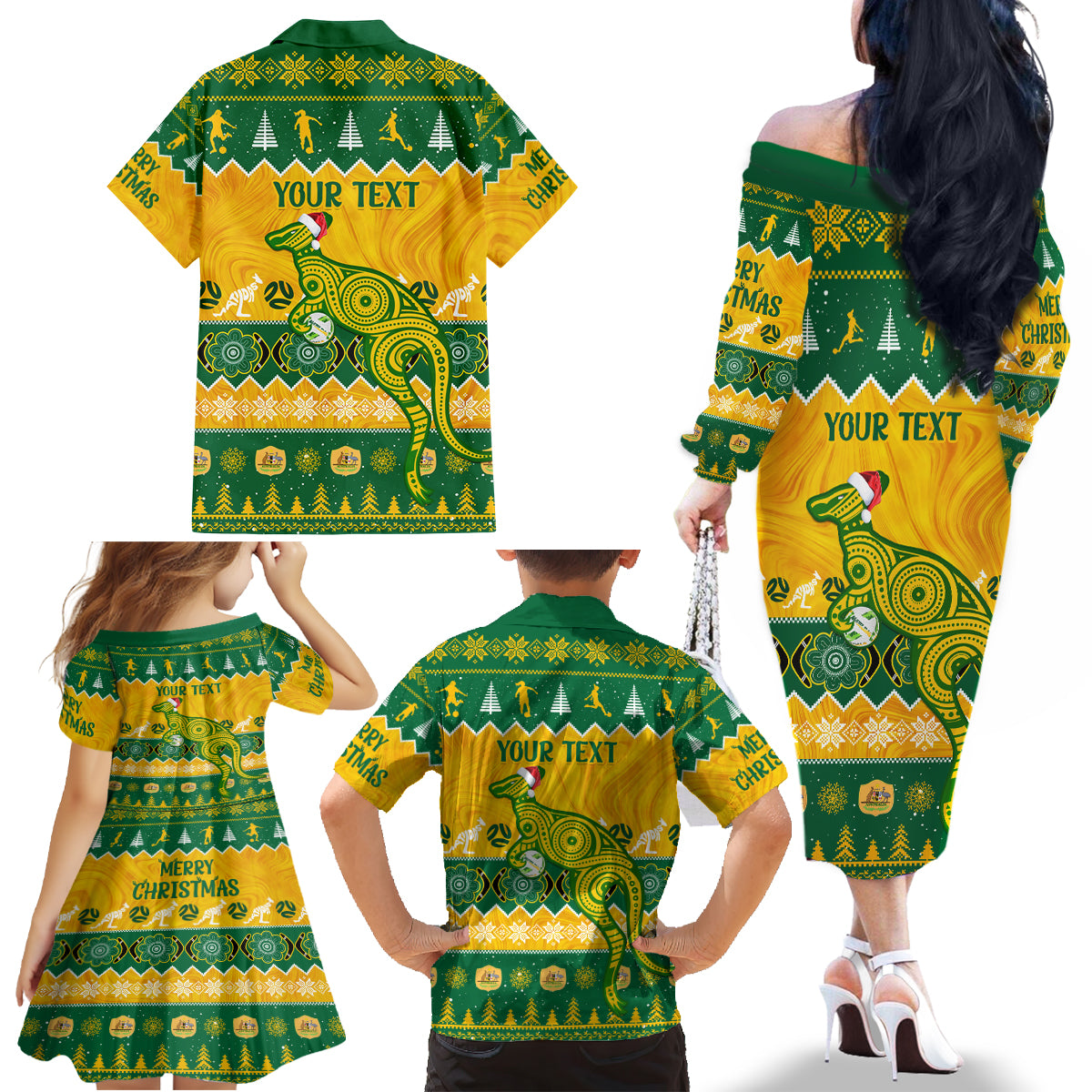 personalised-australia-soccer-christmas-family-matching-off-shoulder-long-sleeve-dress-and-hawaiian-shirt-all-i-want-for-xmas-is-matildas