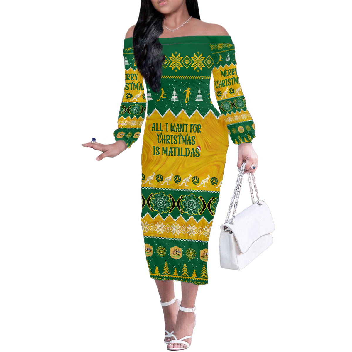 personalised-australia-soccer-christmas-family-matching-off-shoulder-long-sleeve-dress-and-hawaiian-shirt-all-i-want-for-xmas-is-matildas