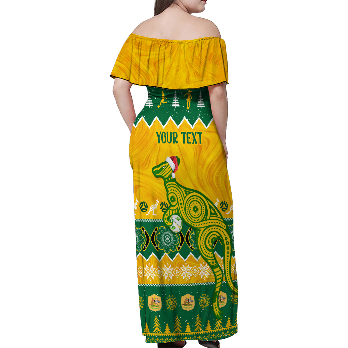 personalised-australia-soccer-christmas-family-matching-off-shoulder-maxi-dress-and-hawaiian-shirt-all-i-want-for-xmas-is-matildas