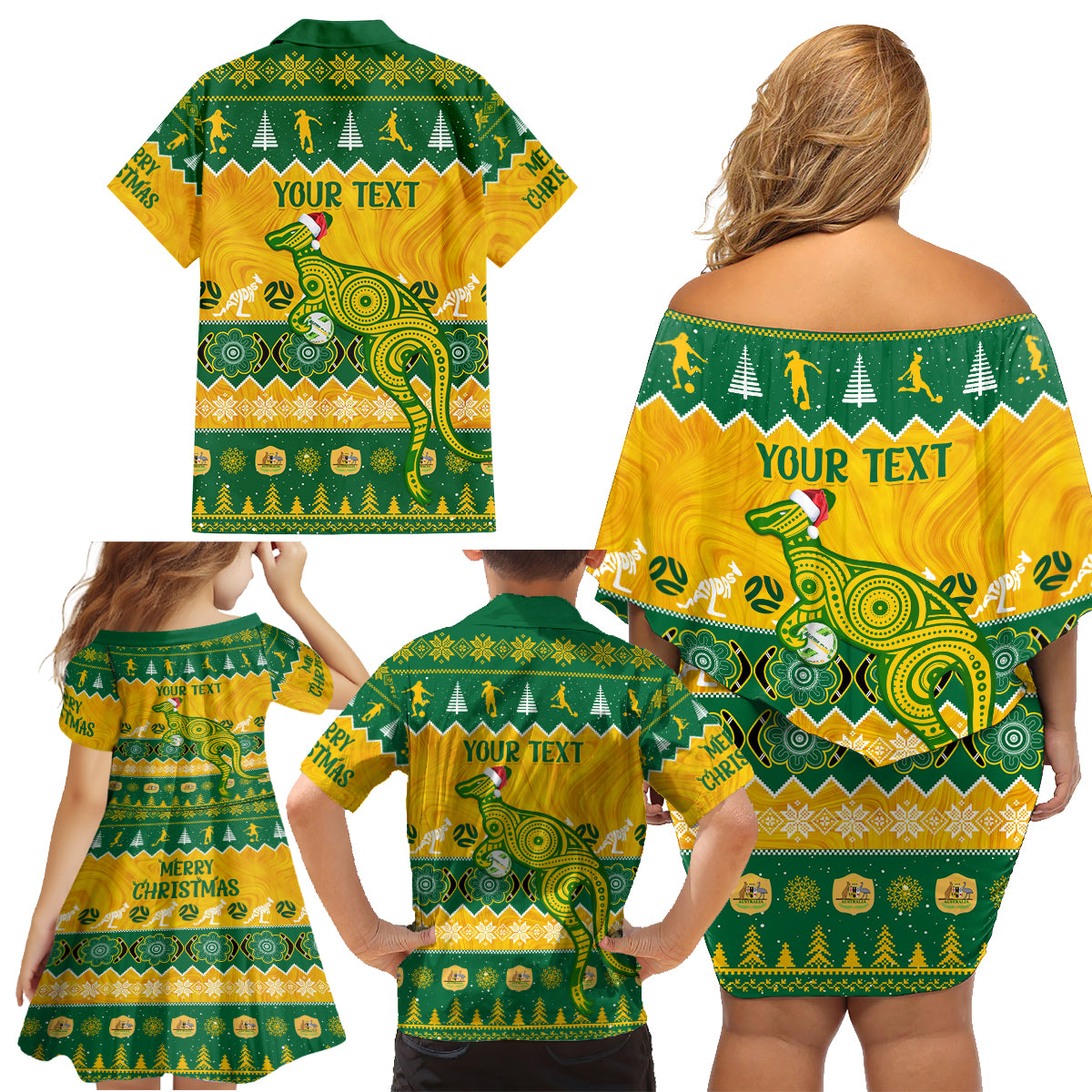 personalised-australia-soccer-christmas-family-matching-off-shoulder-short-dress-and-hawaiian-shirt-all-i-want-for-xmas-is-matildas