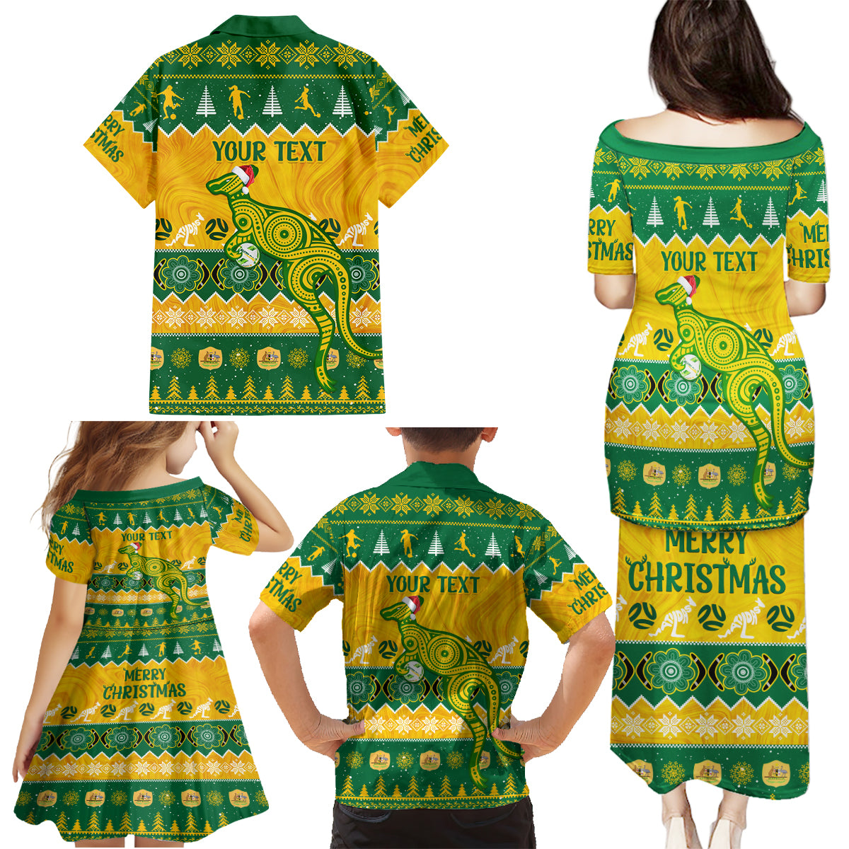 personalised-australia-soccer-christmas-family-matching-puletasi-dress-and-hawaiian-shirt-all-i-want-for-xmas-is-matildas