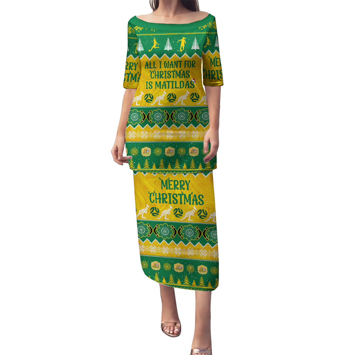 personalised-australia-soccer-christmas-family-matching-puletasi-dress-and-hawaiian-shirt-all-i-want-for-xmas-is-matildas