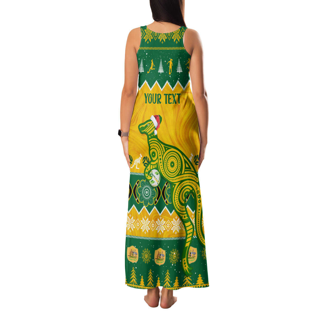 personalised-australia-soccer-christmas-family-matching-tank-maxi-dress-and-hawaiian-shirt-all-i-want-for-xmas-is-matildas