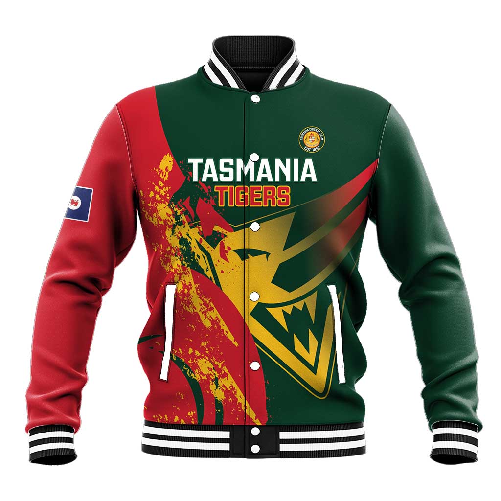 Custom Australia Tasmania Cricket Baseball Jacket Go Tasmanian Tigers - Grunge Style