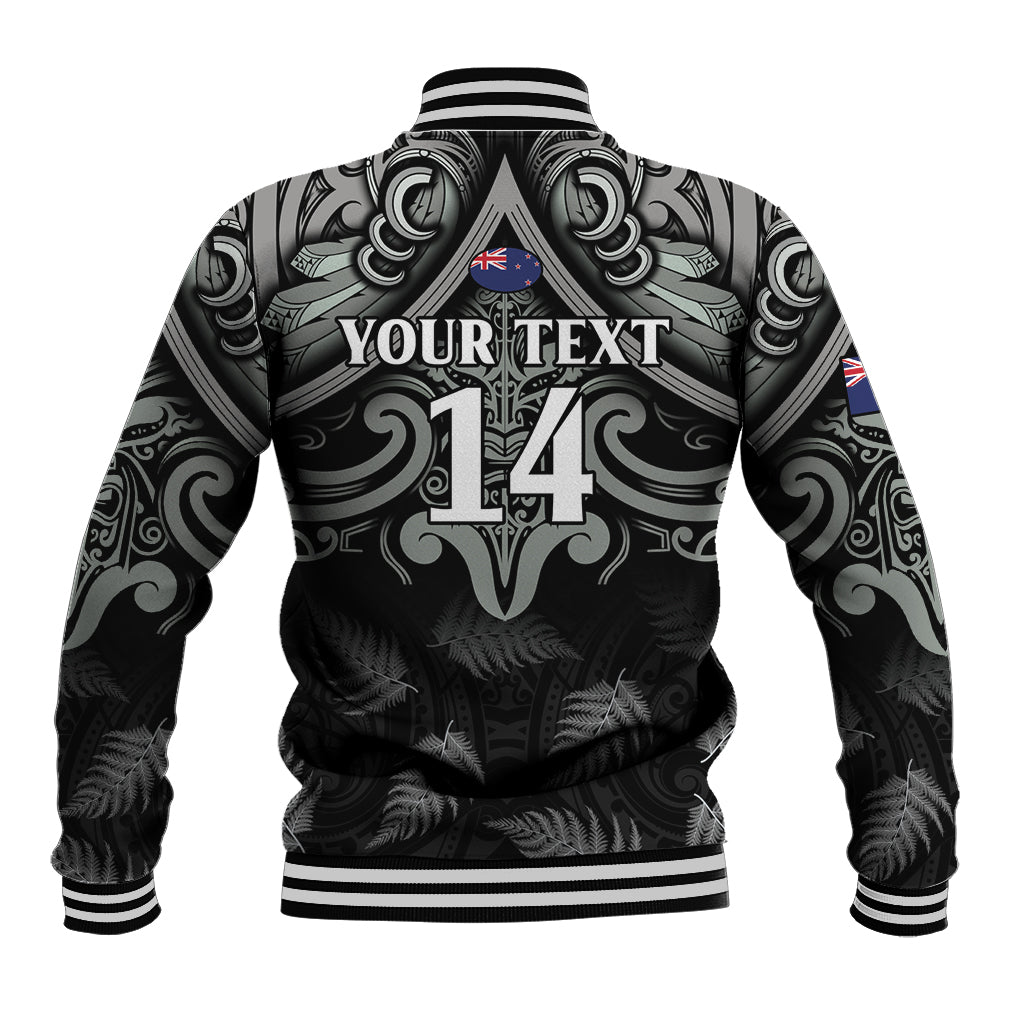 Custom New Zealand Silver Fern Rugby Baseball Jacket All Black Since 1892 Aotearoa Moko Maori