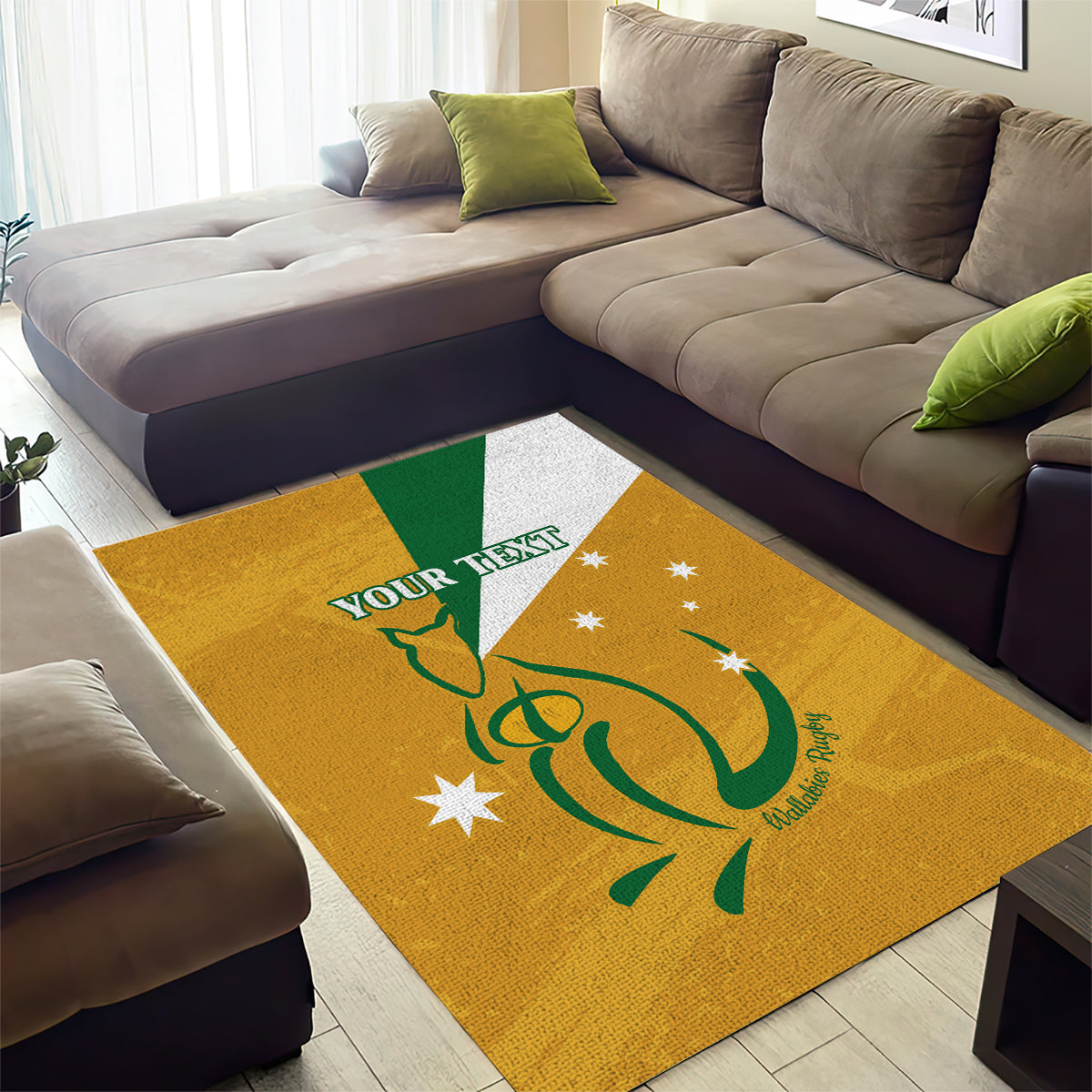 Custom Australia Rugby Area Rug 2024 Wallabies Grunge Style