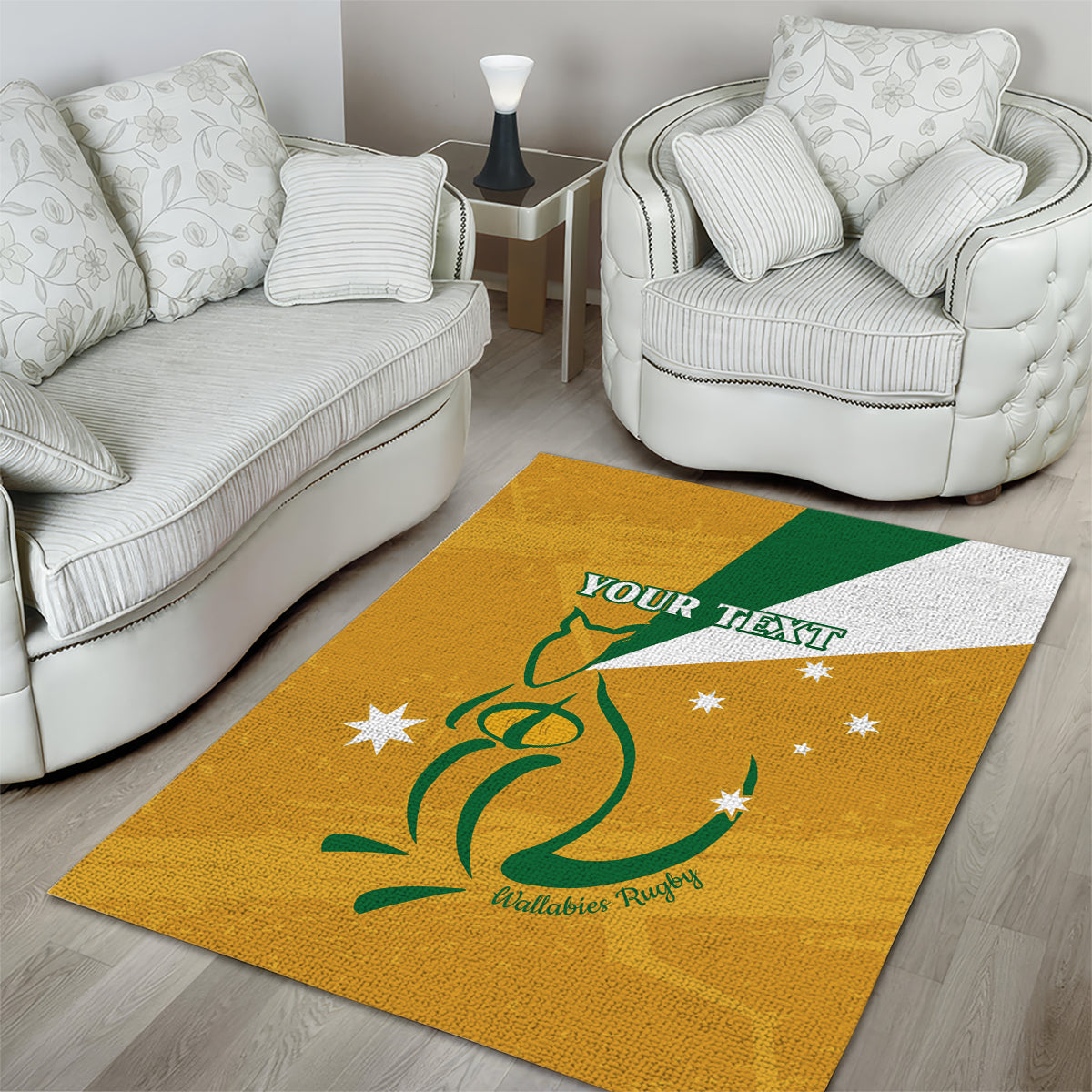 Custom Australia Rugby Area Rug 2024 Wallabies Grunge Style