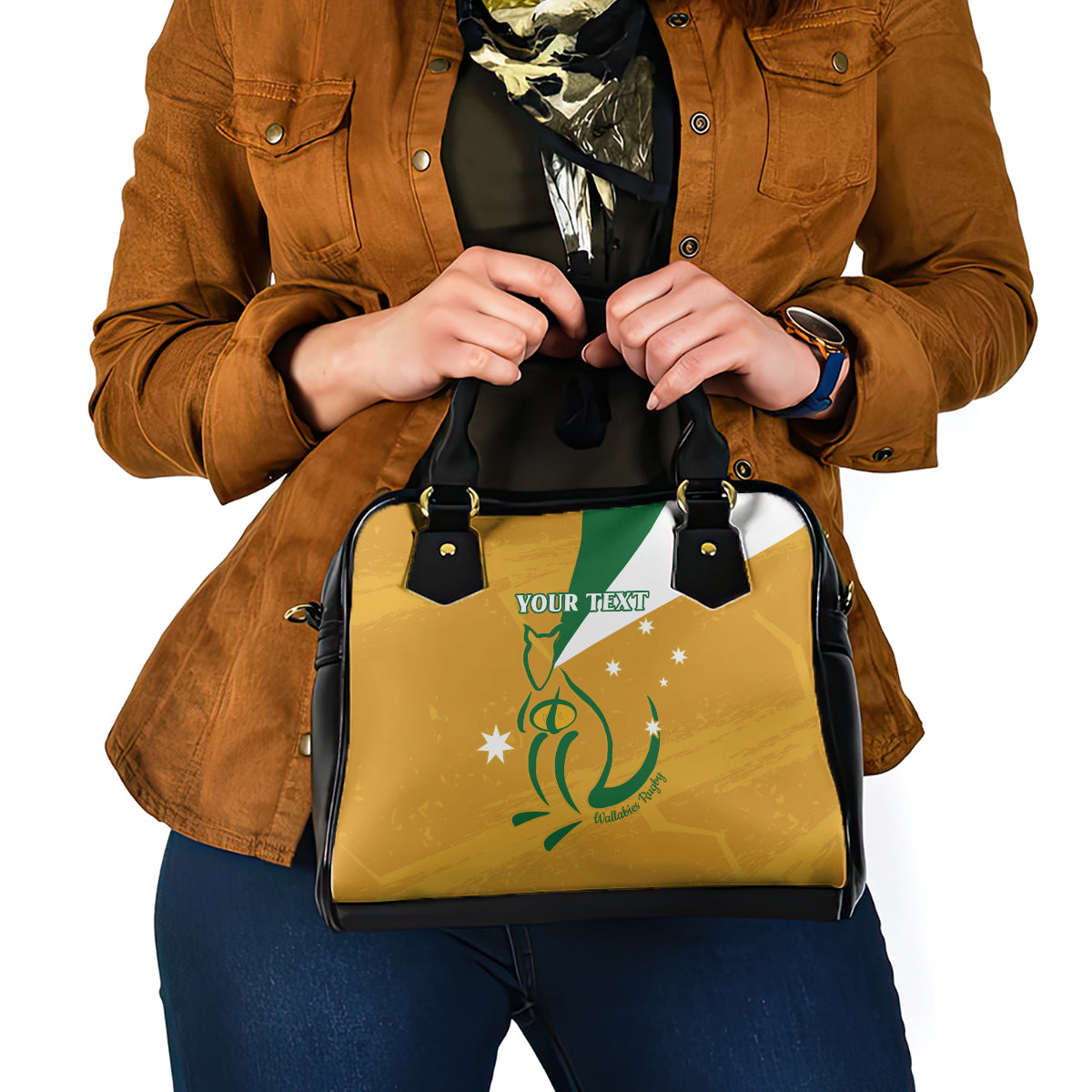 Custom Australia Rugby Shoulder Handbag 2024 Wallabies Grunge Style