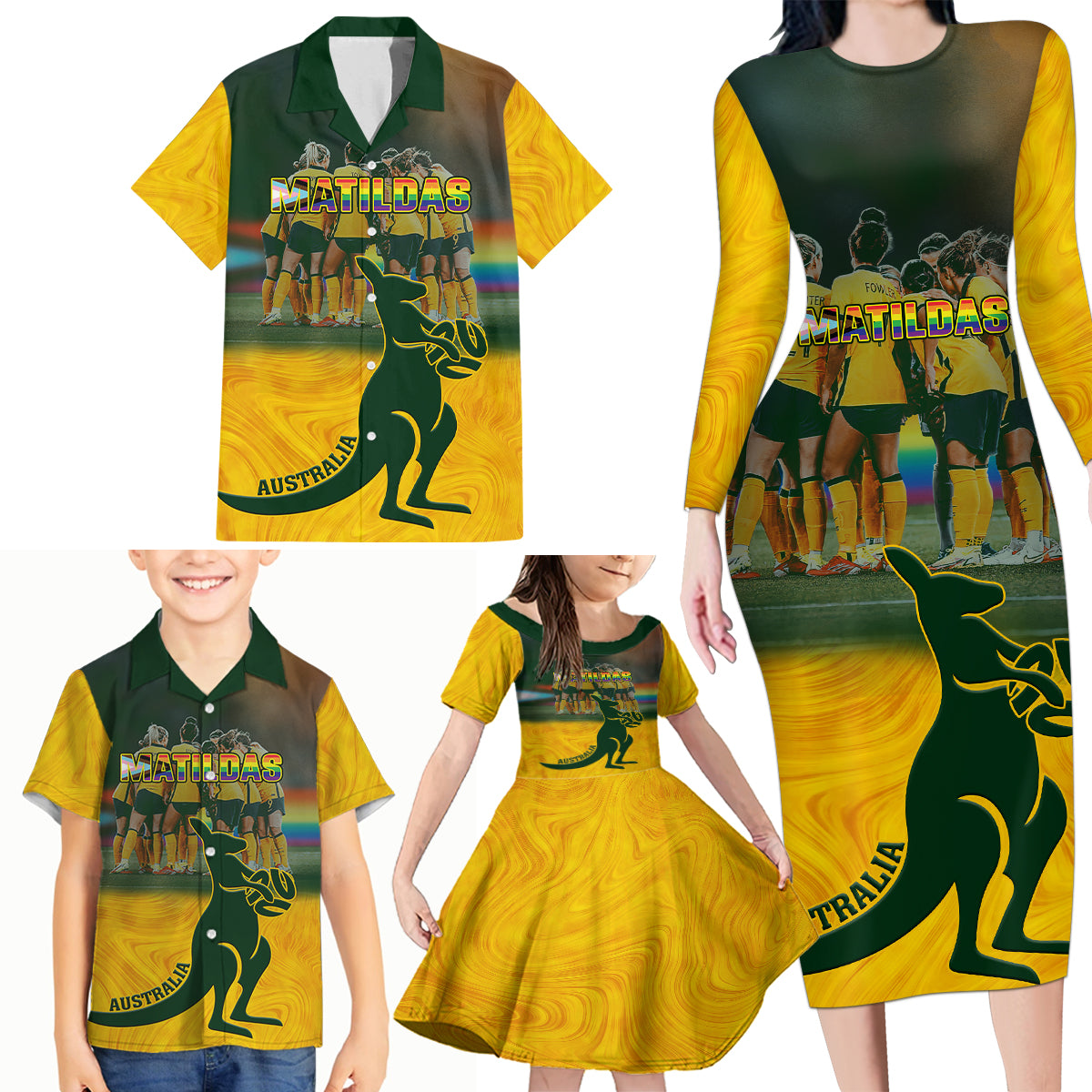 matildas-pride-family-matching-long-sleeve-bodycon-dress-and-hawaiian-shirt-lgbt-kangaroo-australian-proud