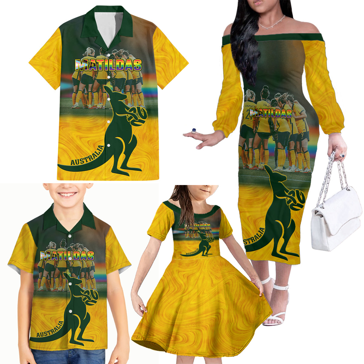 matildas-pride-family-matching-off-shoulder-long-sleeve-dress-and-hawaiian-shirt-lgbt-kangaroo-australian-proud