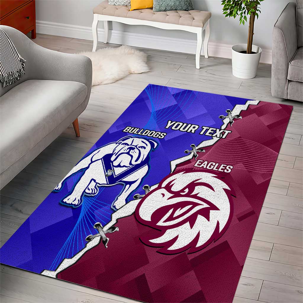 Personalised Bulldogs And Eagles Rugby Area Rug Dynamic Style