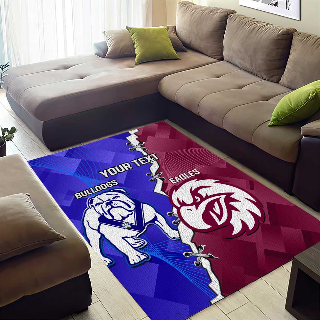 Personalised Bulldogs And Eagles Rugby Area Rug Dynamic Style