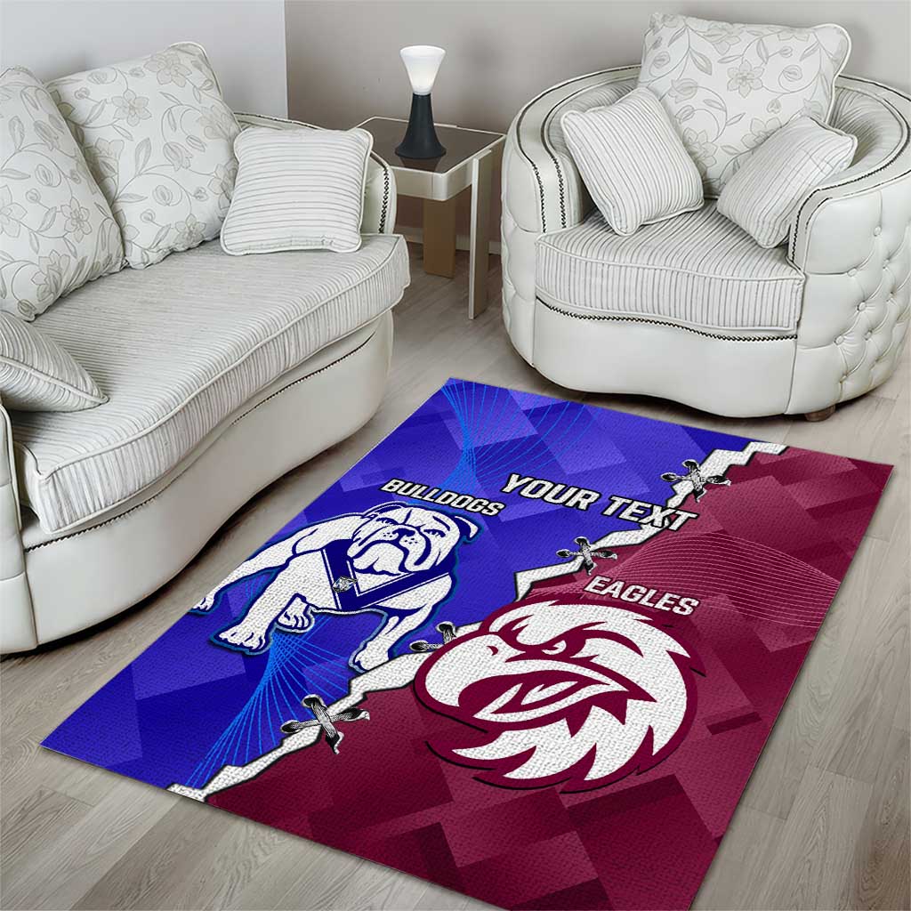 Personalised Bulldogs And Eagles Rugby Area Rug Dynamic Style