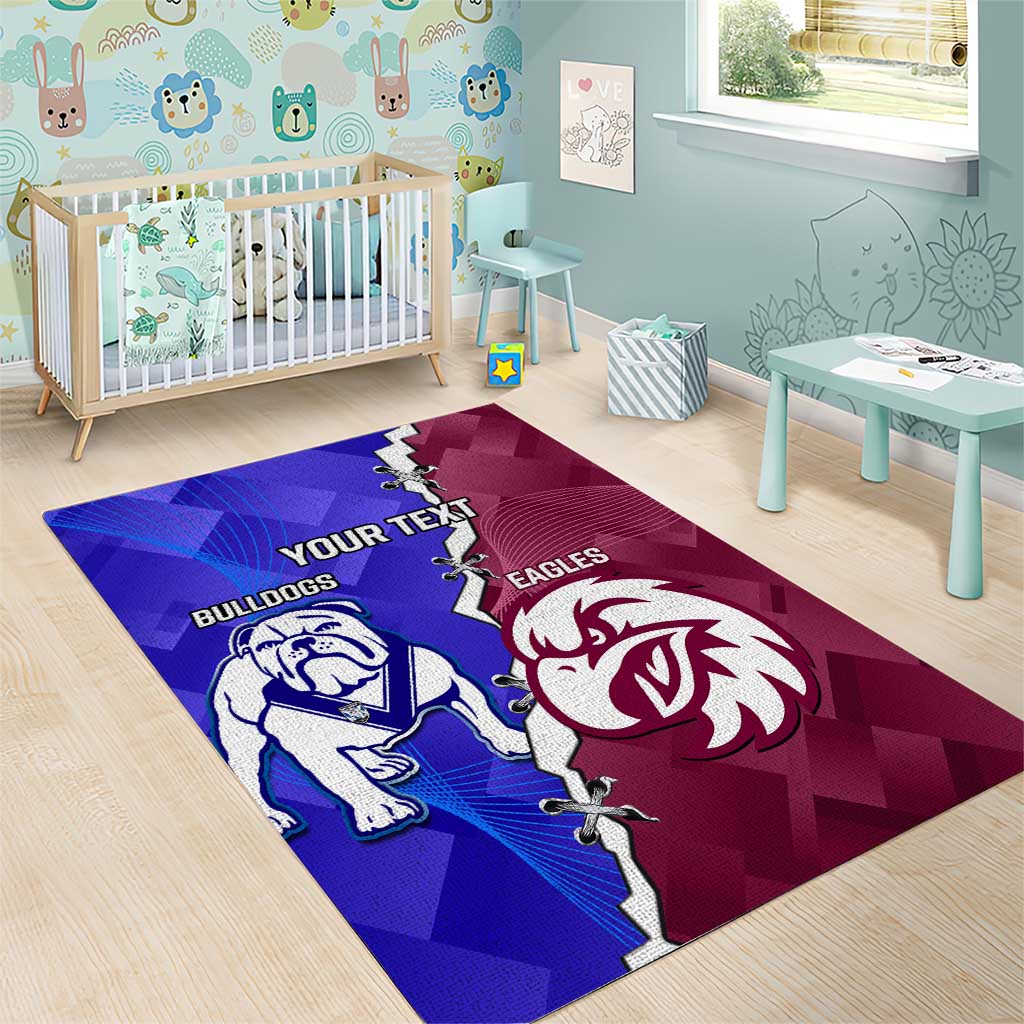 Personalised Bulldogs And Eagles Rugby Area Rug Dynamic Style