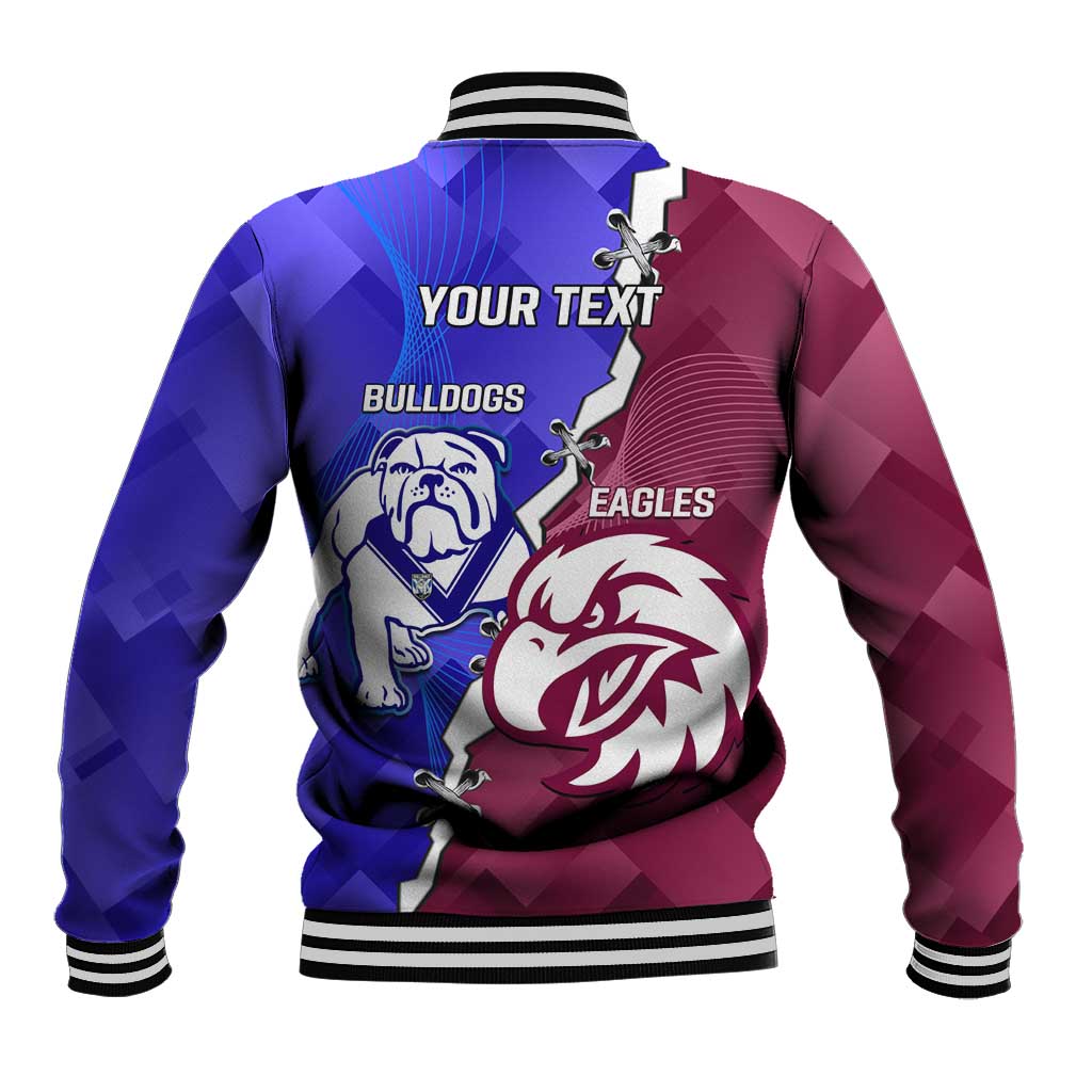 Personalised Bulldogs And Eagles Rugby Baseball Jacket Dynamic Style