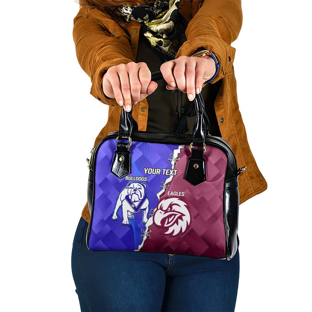 Personalised Bulldogs And Eagles Rugby Shoulder Handbag Dynamic Style