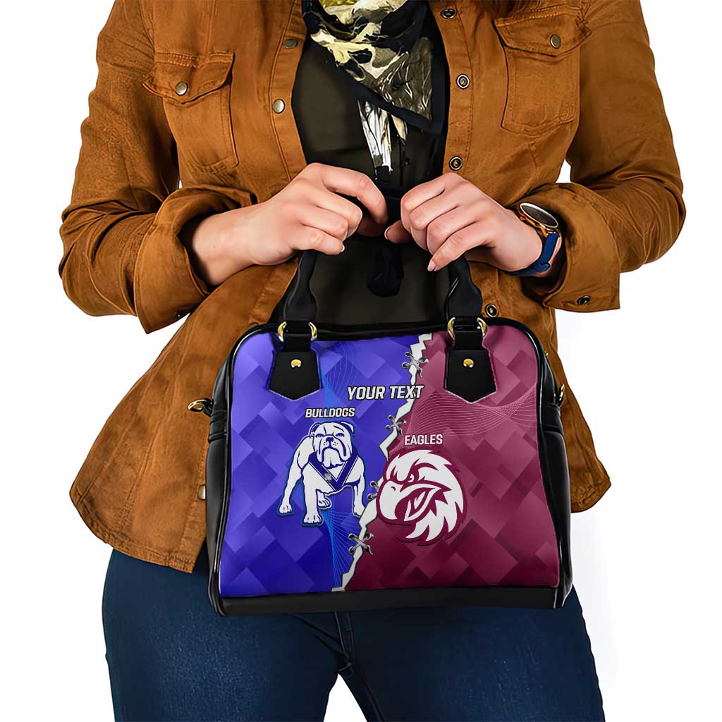 Personalised Bulldogs And Eagles Rugby Shoulder Handbag Dynamic Style