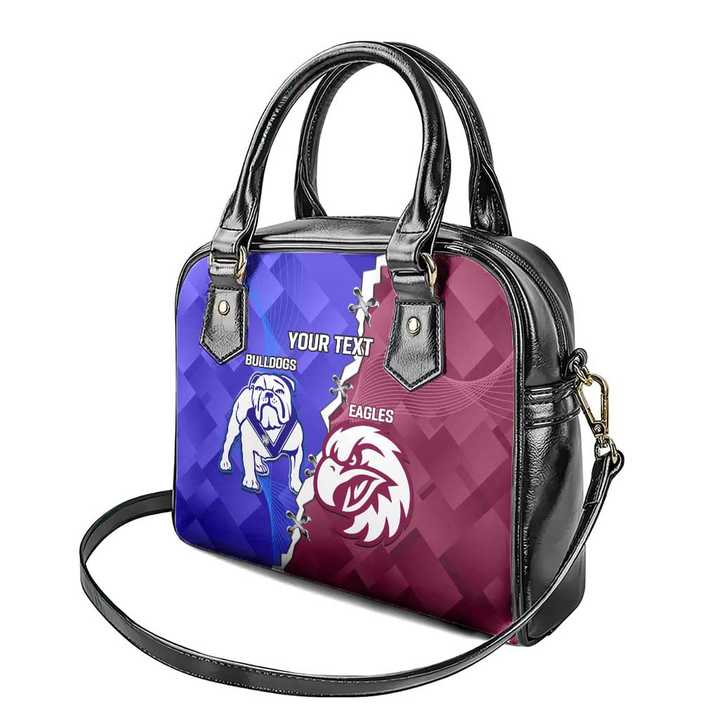 Personalised Bulldogs And Eagles Rugby Shoulder Handbag Dynamic Style