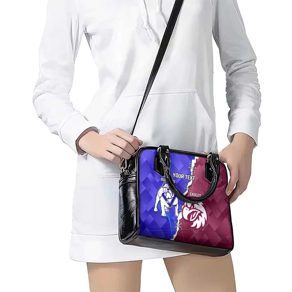 Personalised Bulldogs And Eagles Rugby Shoulder Handbag Dynamic Style