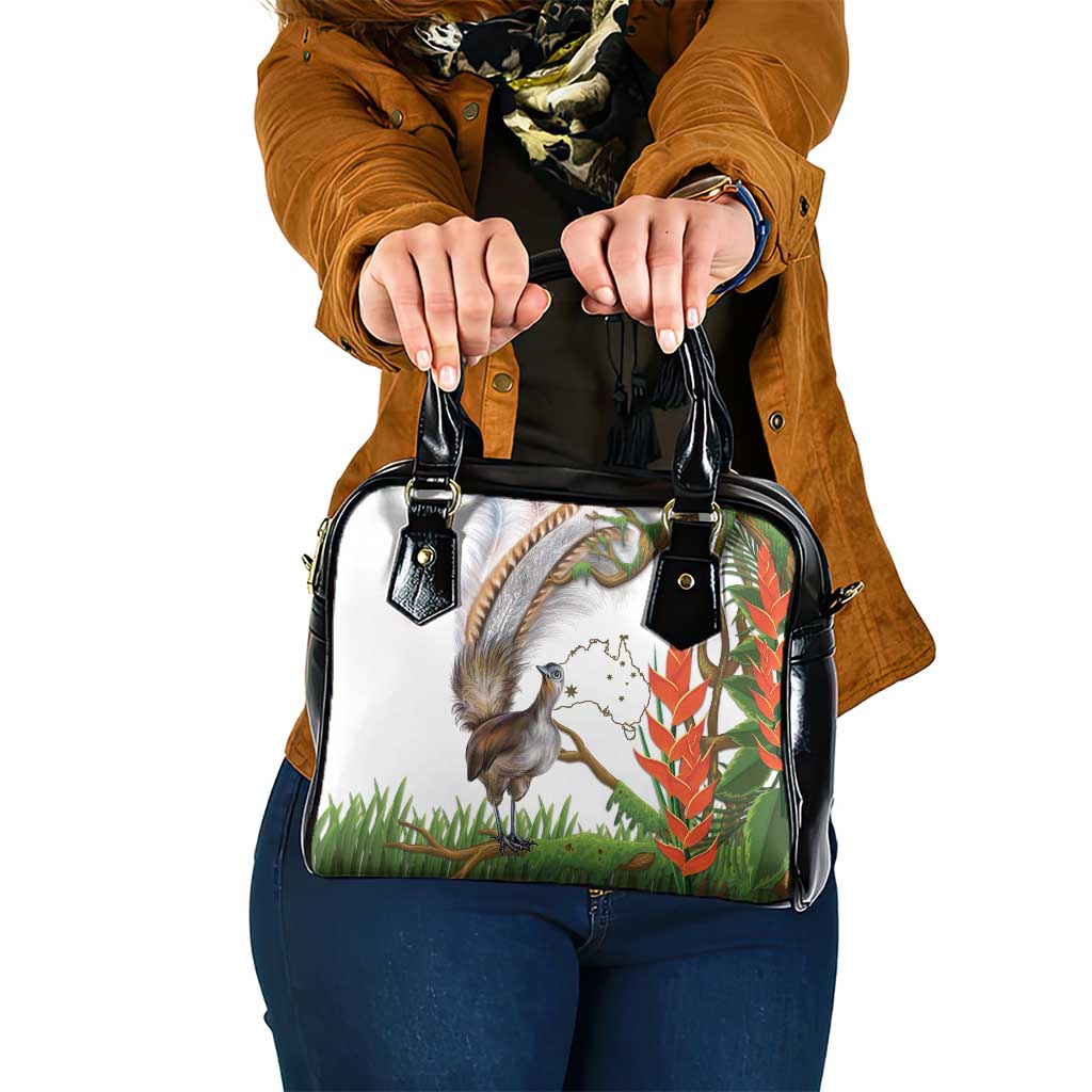 Australia Superb Lyrebird Shoulder Handbag Aussie Map - Rainforest Vibes