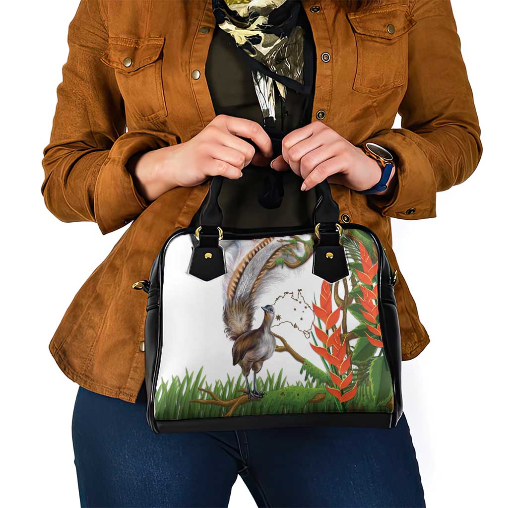 Australia Superb Lyrebird Shoulder Handbag Aussie Map - Rainforest Vibes