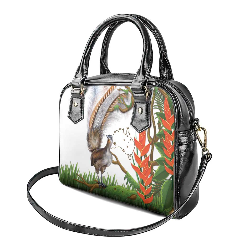 Australia Superb Lyrebird Shoulder Handbag Aussie Map - Rainforest Vibes