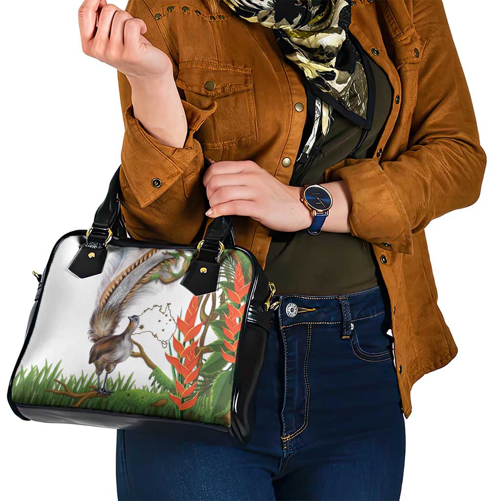 Australia Superb Lyrebird Shoulder Handbag Aussie Map - Rainforest Vibes