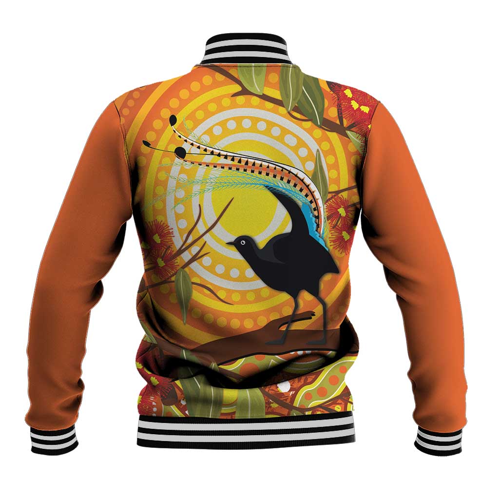 Australia Superb Lyrebird Baseball Jacket Aboriginal Art