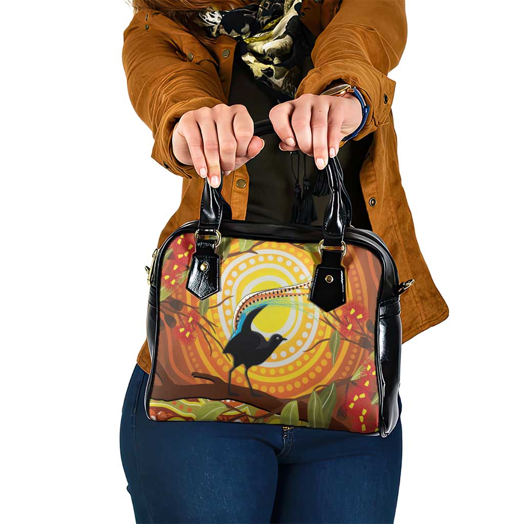 Australia Superb Lyrebird Shoulder Handbag Aboriginal Art