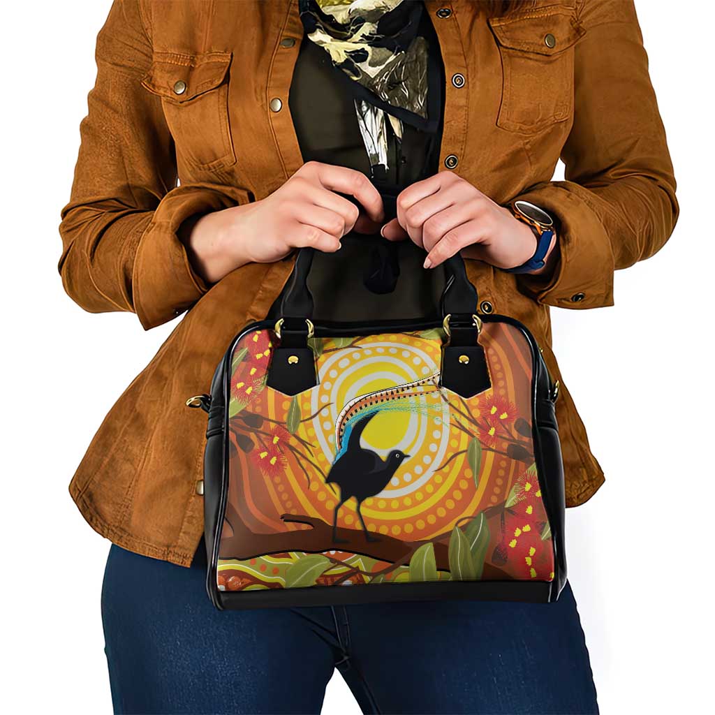 Australia Superb Lyrebird Shoulder Handbag Aboriginal Art